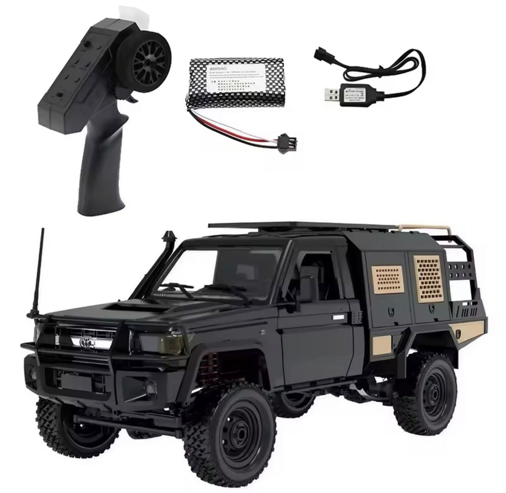 Camioneta RC Toyota Land Cruiser 70 Series - Edición Expedition Black & Gold (Escala 1:12 / 1:10)