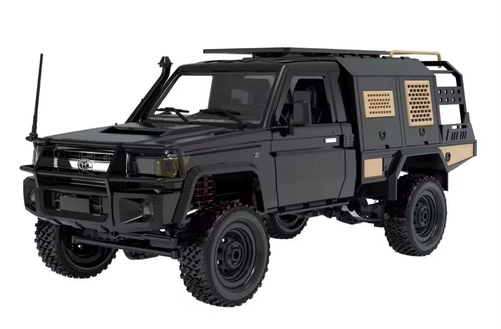 Camioneta RC Toyota Land Cruiser 70 Series - Edición Expedition Black & Gold (Escala 1:12 / 1:10)