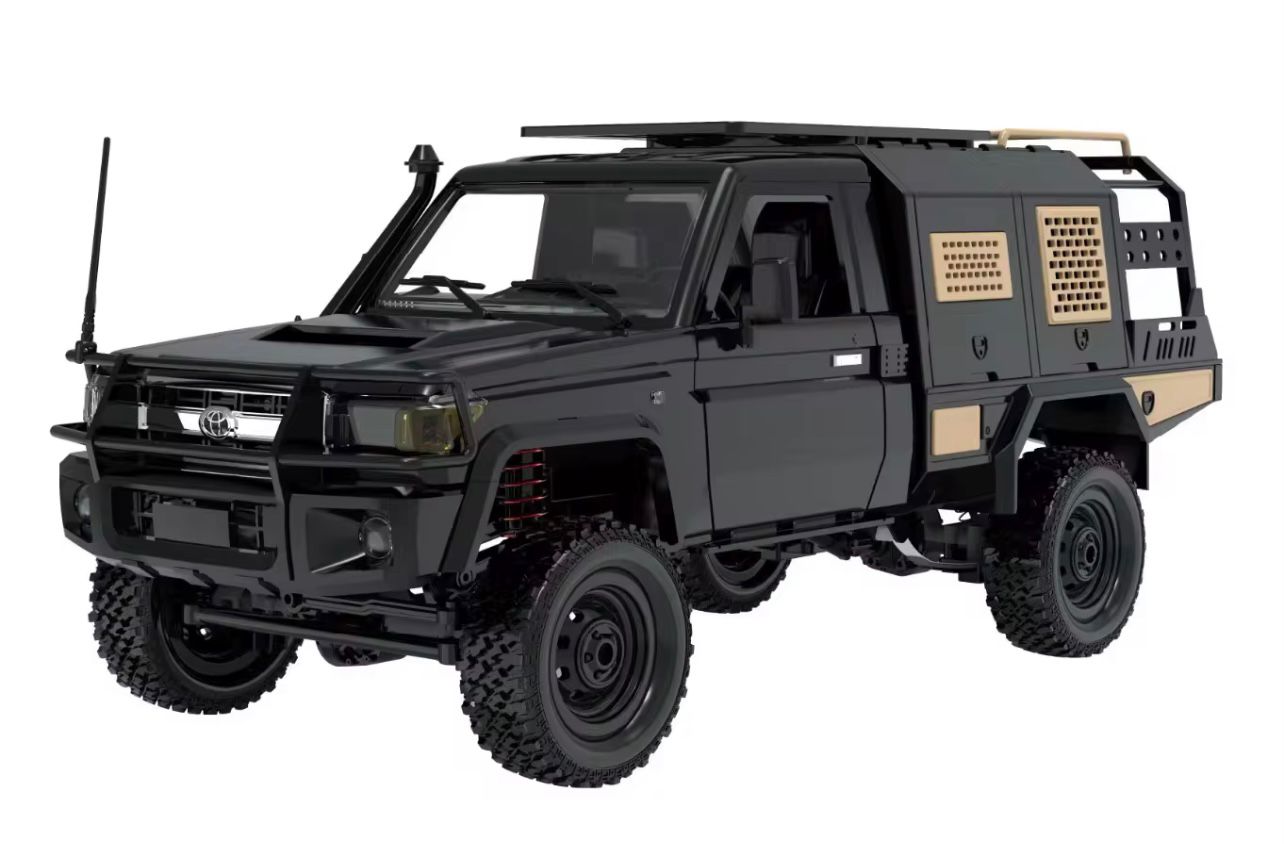 Camioneta RC Toyota Land Cruiser 70 Series - Edición Expedition Black & Gold (Escala 1:12 / 1:10)