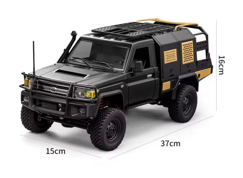 Camioneta RC Toyota Land Cruiser 70 Series - Edición Expedition Black & Gold (Escala 1:12 / 1:10)