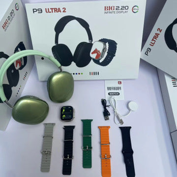 Combo Ultra 2: Smartwatch P9 Ultra 2 + Audífonos de Diadema P9