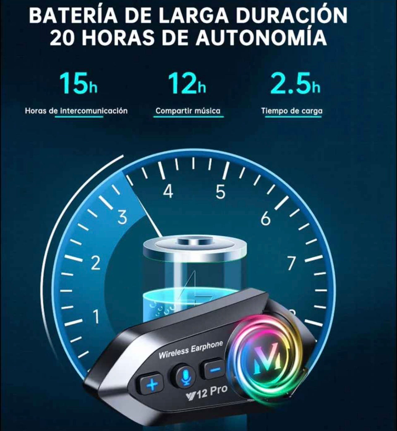 Intercomunicador Bluetooth para Casco Y12 Pro