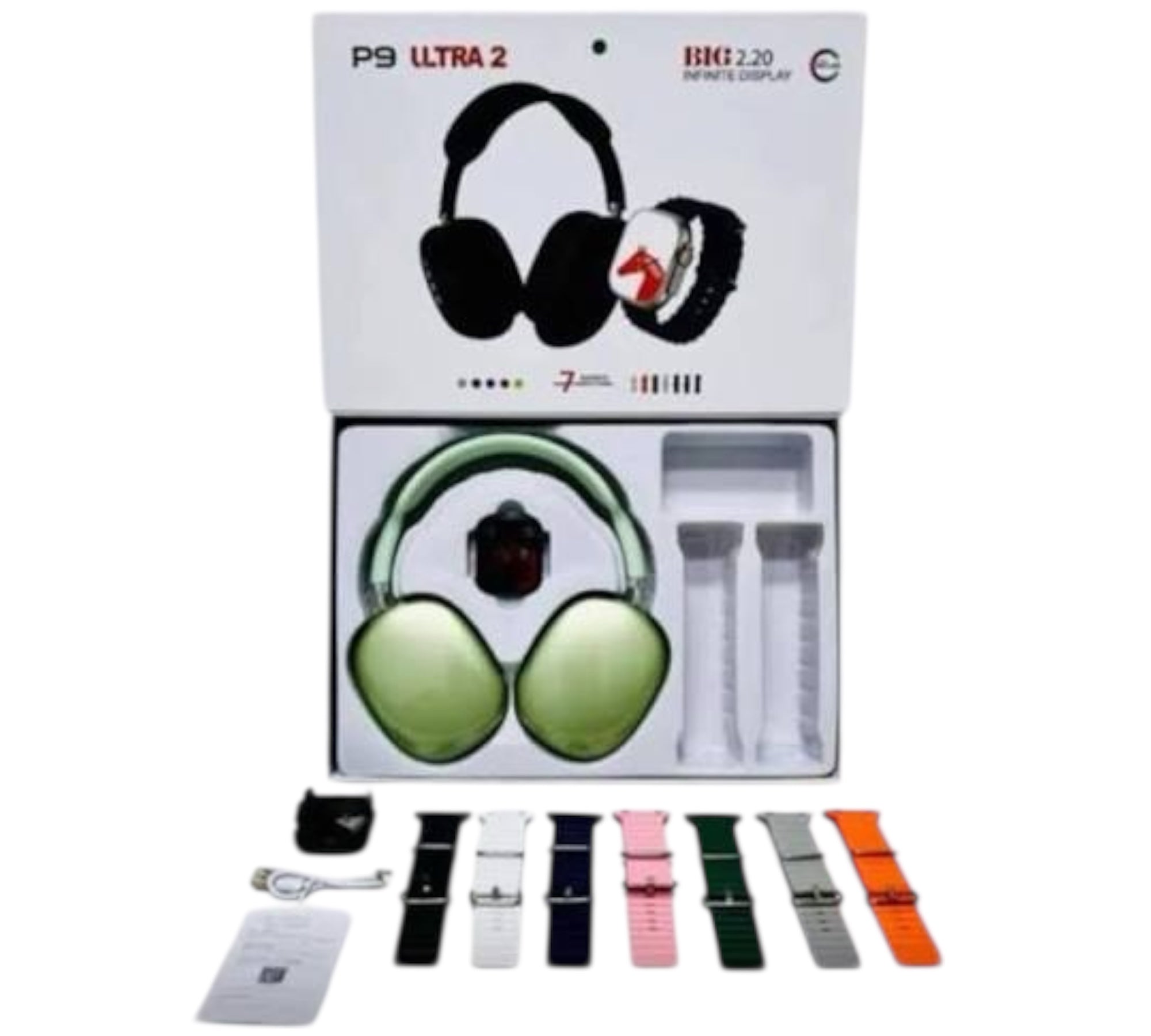 Combo Ultra 2: Smartwatch P9 Ultra 2 + Audífonos de Diadema P9